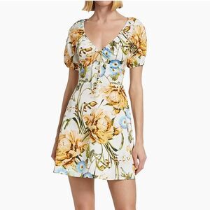 Favorite Daughter Tropical White Floral Mini Dress Size 8